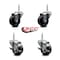 Service Caster 3 Inch Phenolic Wheel Swivel 34 Inch Threaded Stem Caster Set 2 Brakes SCC SCC-TS20S314-PHS-34212-2-TLB-2 - alternate 4
